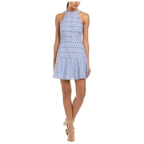 PARKER Stars Dots Tie Waist Sleeveless Mini Dress Sz XS - Picture 3 of 12